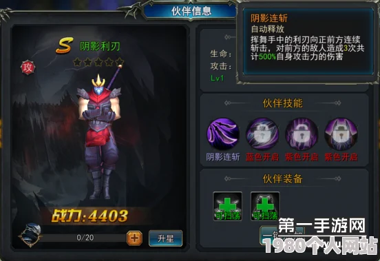 神龙武士a级伙伴揭秘：暗杀者阴影利刃，网友热议其致命魅力！